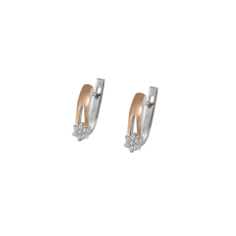 gold plated sterling silver earrings with fianits