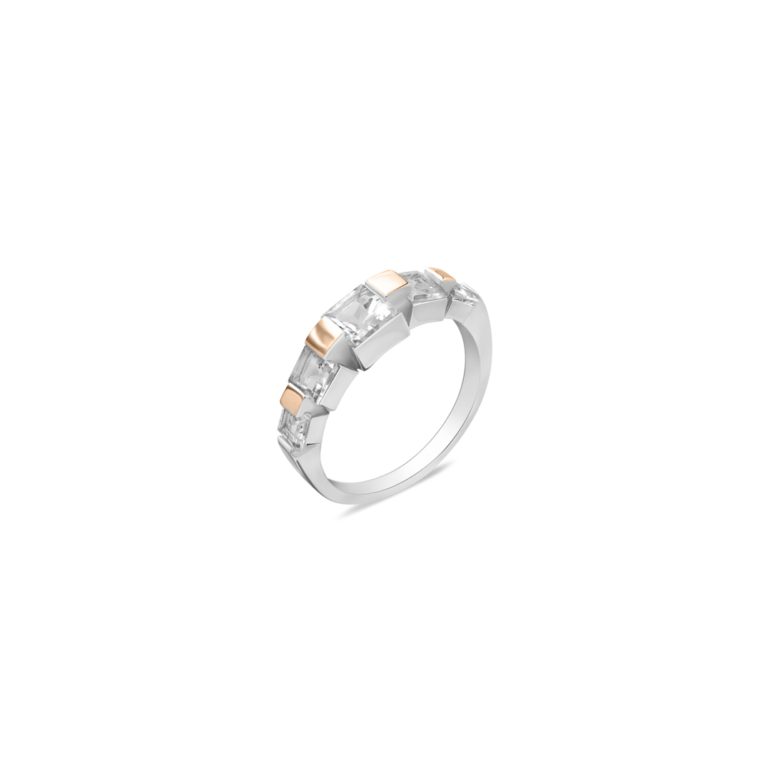 gold plated sterling silver ring with cubic zirconia