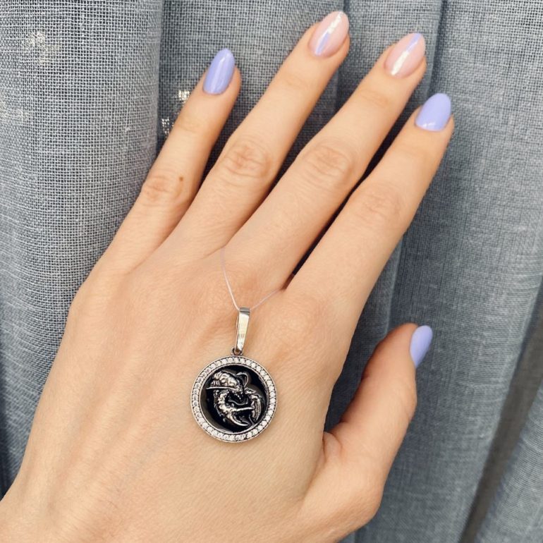 Sterling Silver Pendant With Cubic Zirconia - Cancer