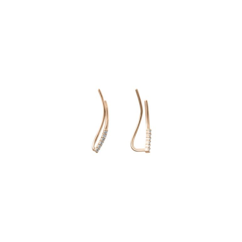 rose gold earrings with fianits