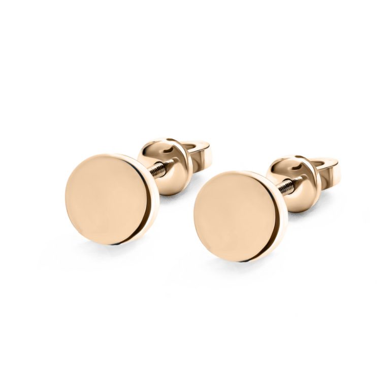 rose gold minimalistic stud earrings