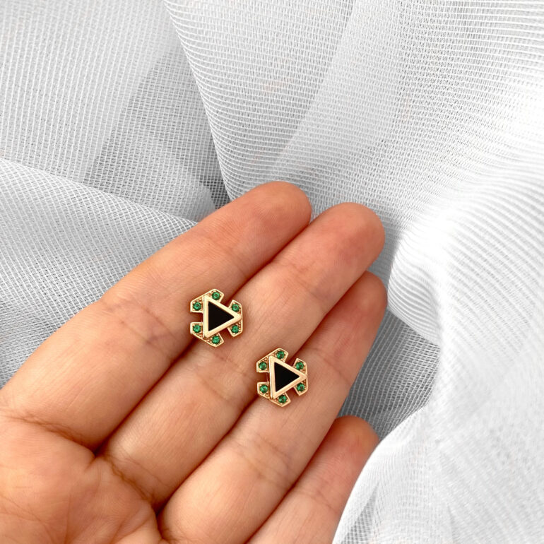 Rose Gold Earring With Cubic Zirconia