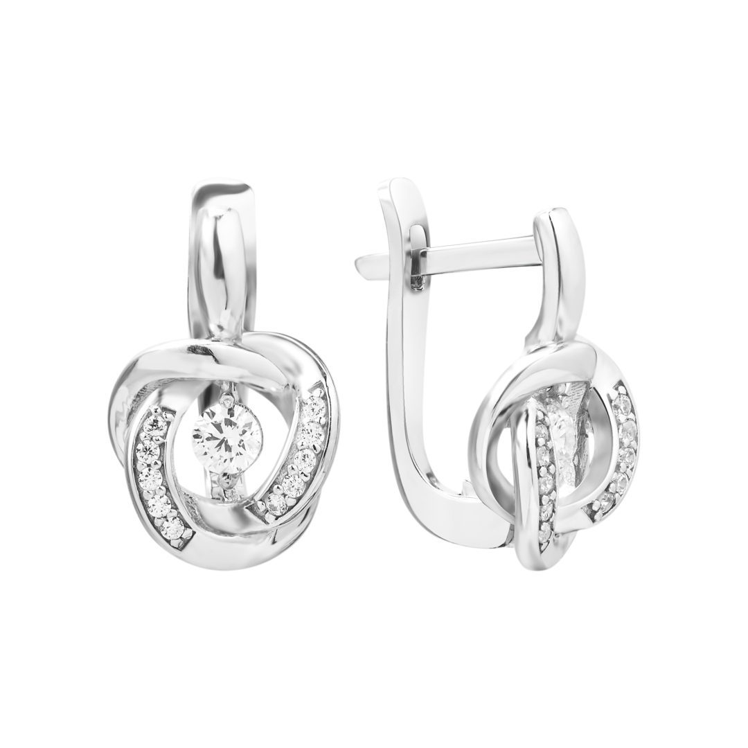 sterling silver earrings with cubic zirconia