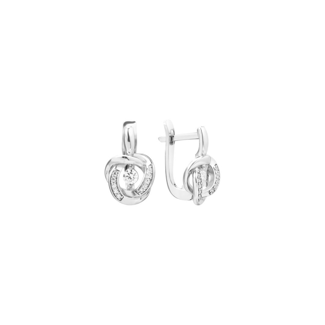 sterling silver earrings with dancing cubic zirconia