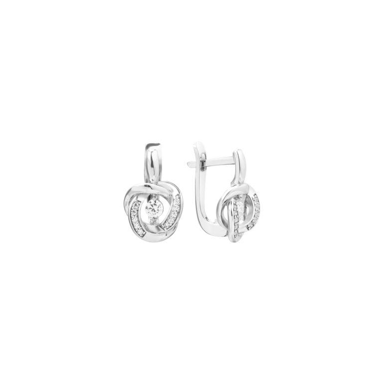 sterling silver earrings with dancing cubic zirconia