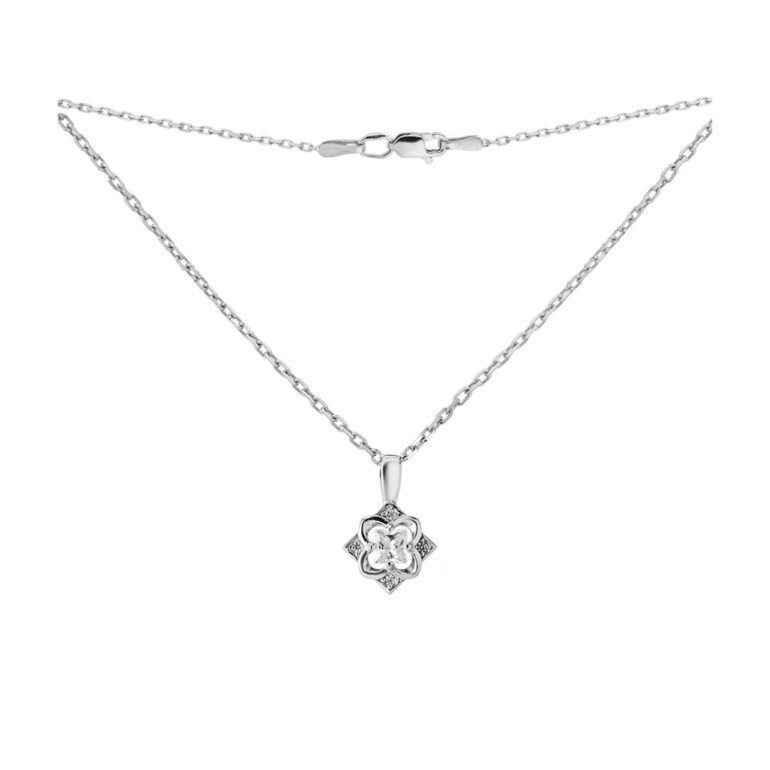 sterling silver necklace with cubic zirconia