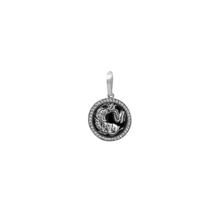 sterling silver pendant zodiac sign pisces