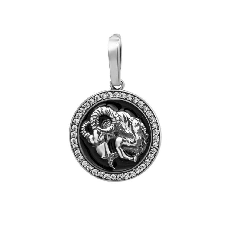 sterling silver pendant zodiac sign Aries