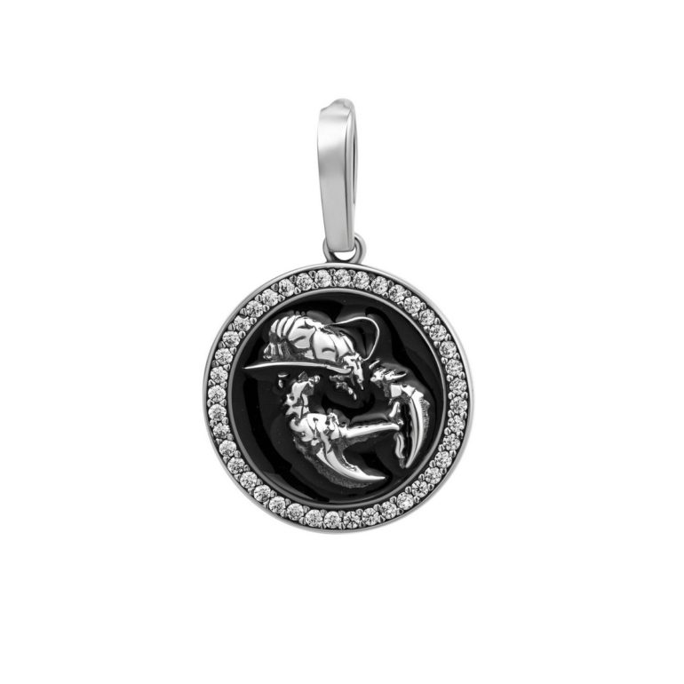 sterling silver pendant zodiac sign cancer