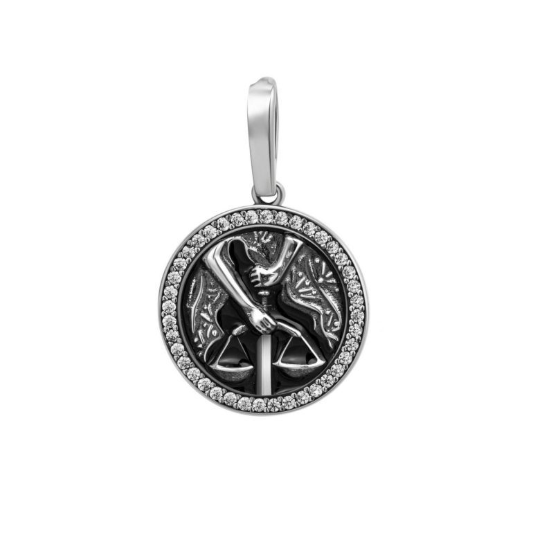 sterling silver pendant - zodiac sign Libra