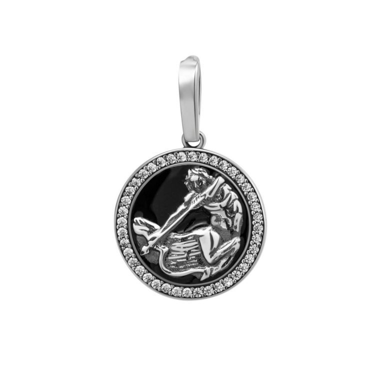sterling silver pendant - zodiac sign sagittarius