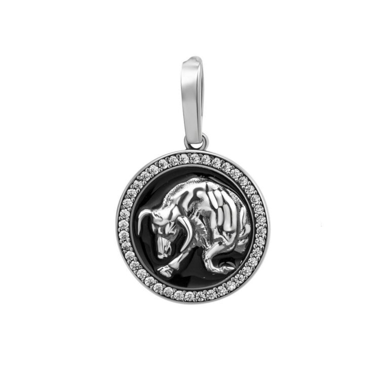 sterling silver pendant zodiac sign Taurus