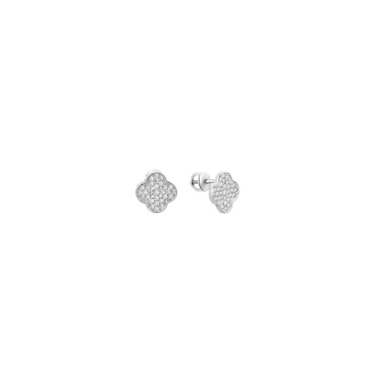 sterling silver stud earrings with cubic zirconia