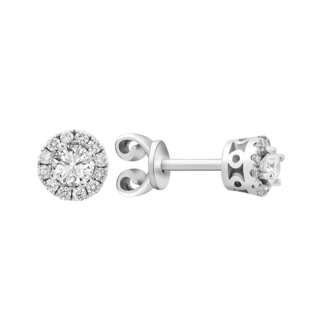 sterling silver stud earrings with cubic zirconia
