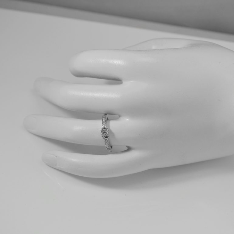 white gold ring with diamonds