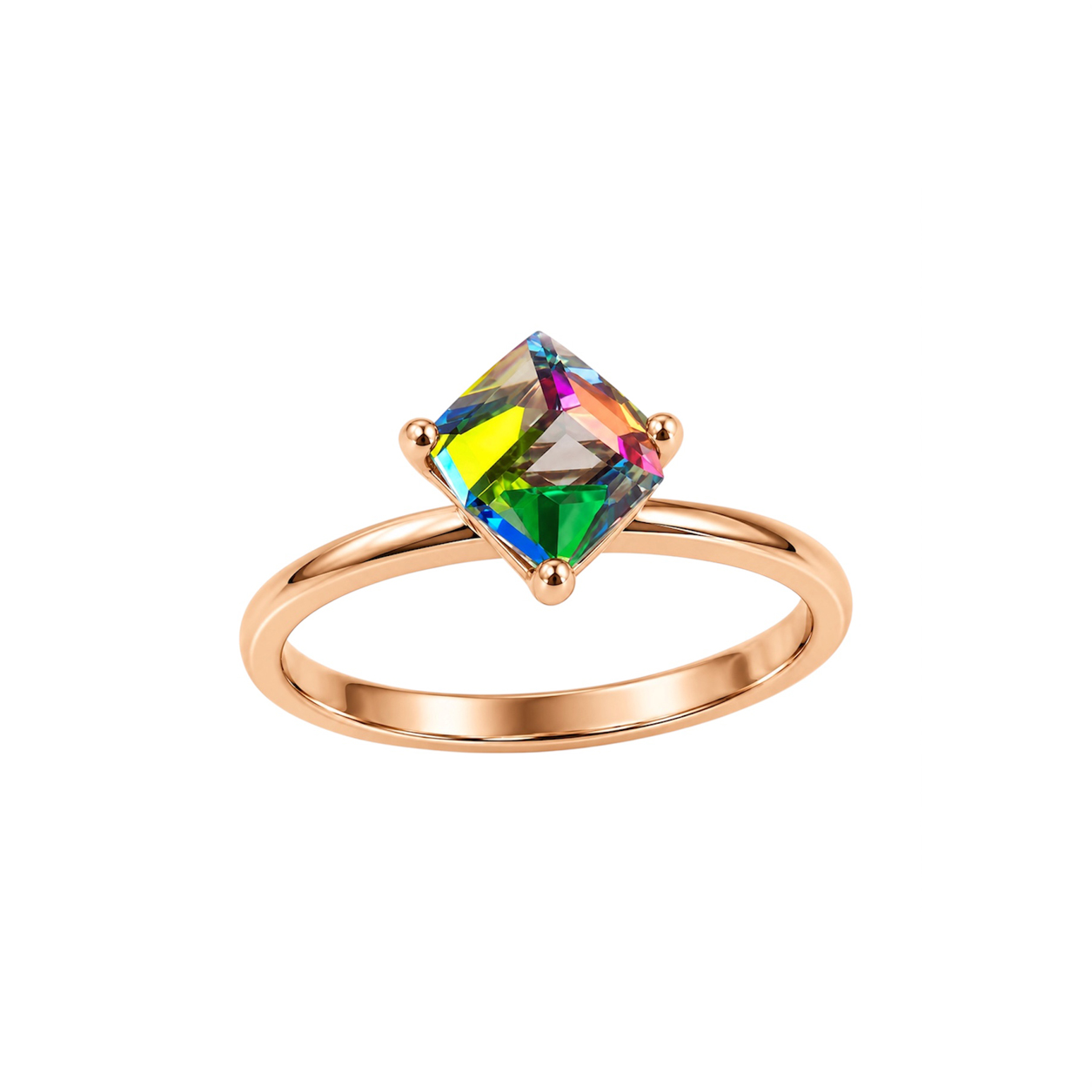 Auksinis Žiedas Su Swarovski Kristalu