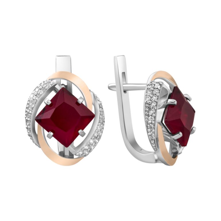 gold plated sterling silver earrings with fianits