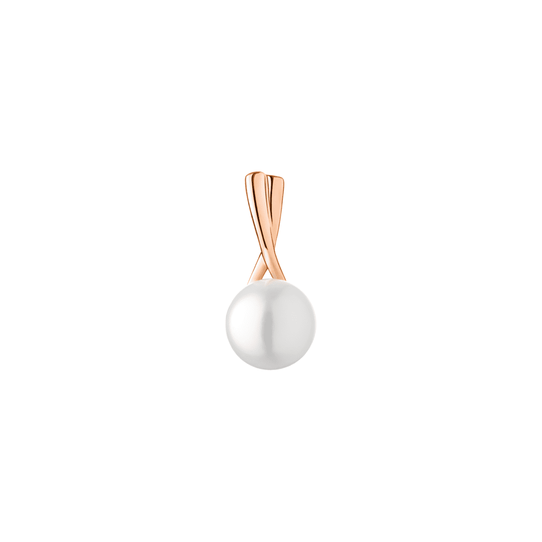 gold plated sterling silver pendant with white pearl
