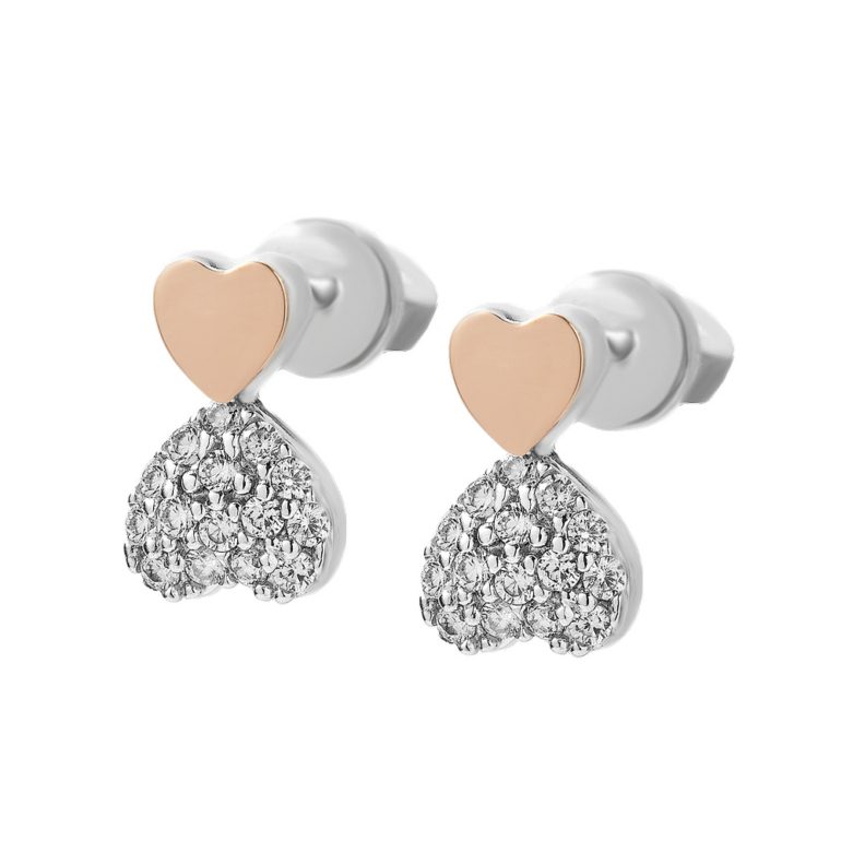 gold plated sterling silver earrings - hearts