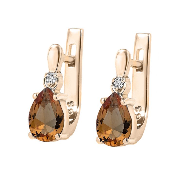 rose gold earrings with zultanite