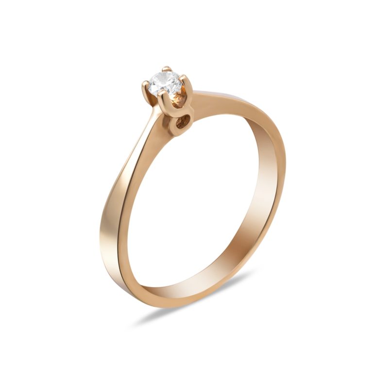 rose gold ring with cubic zirconia