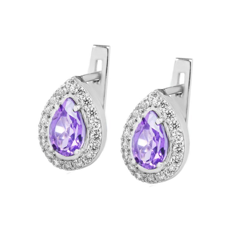 sterling silver earrings with amethyst