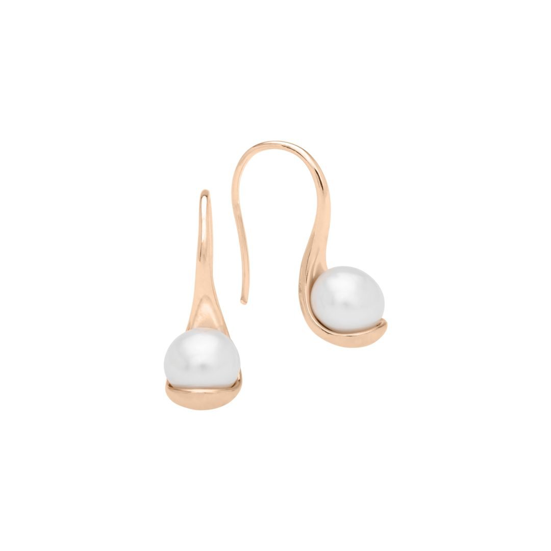 gold plated sterling silver earrings with cultivated pearls