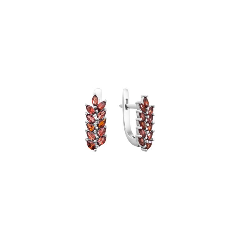 sterling silver earrings with garnet