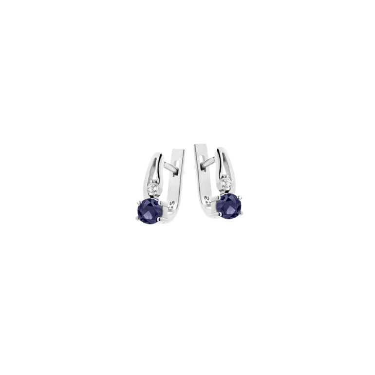 sterling silver earrings with sapphires