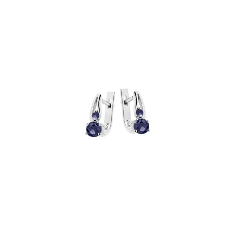 sterling silver earrings with sapphires