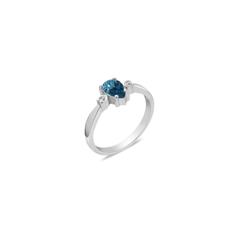 sidabrinis žiedas su London blue topazu