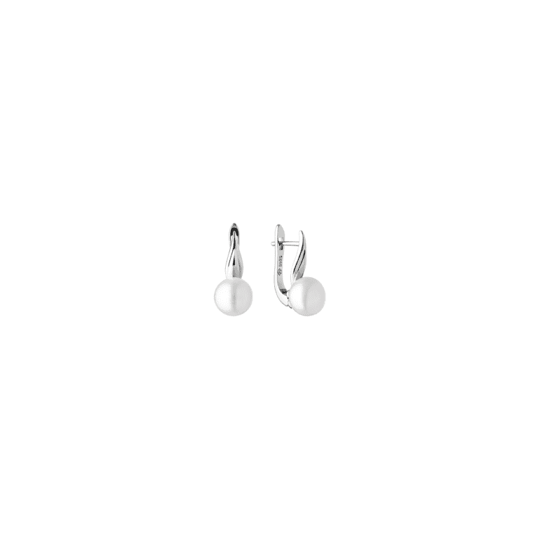 sterling silver earrings with white pearls