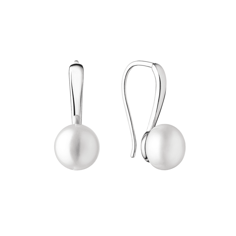 sterling silver white pearl earrings