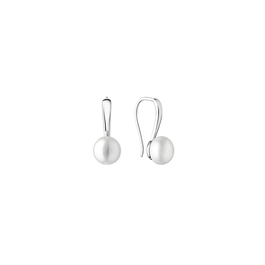 sterling silver white pearl earrings