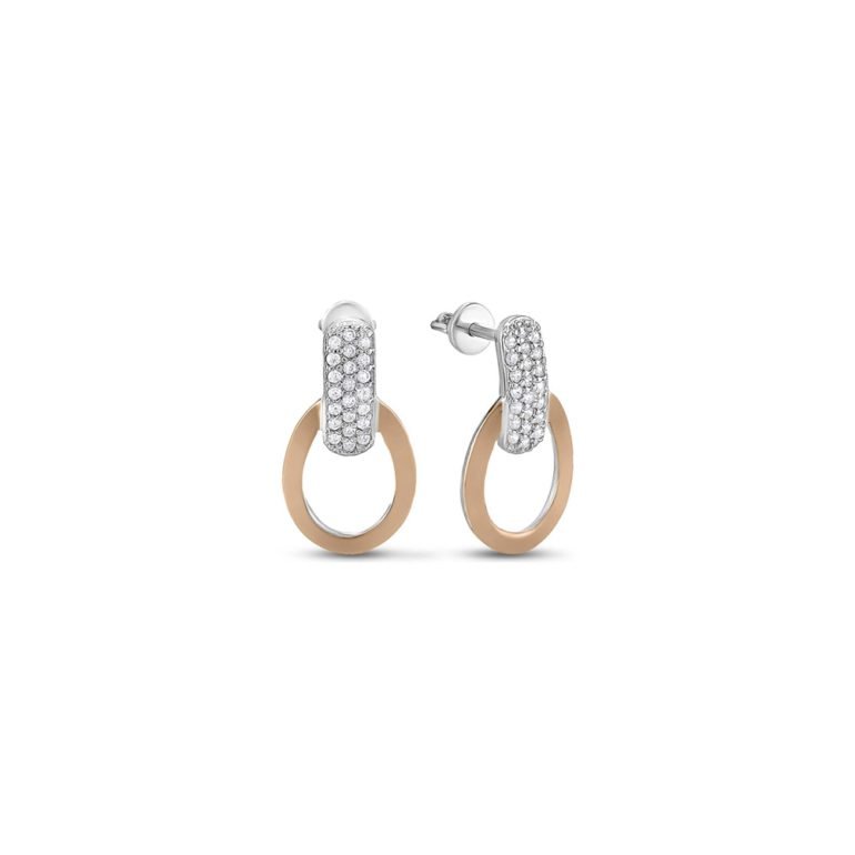 gold plated sterling silver stud earrings with cubic zirconia