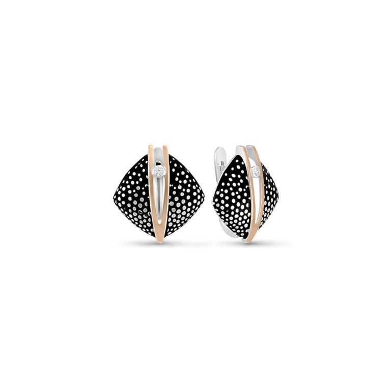 gold plated sterling silver earrings with cubic zirconia