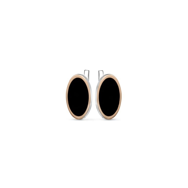 gold plated sterling silver earrings with onyx