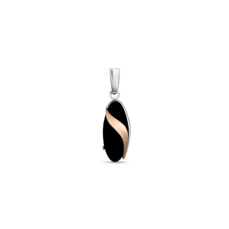 gold plated sterling silver pendant with onyx
