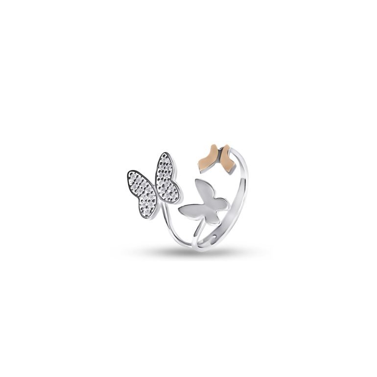 gold plated sterling silver butterfly open ring