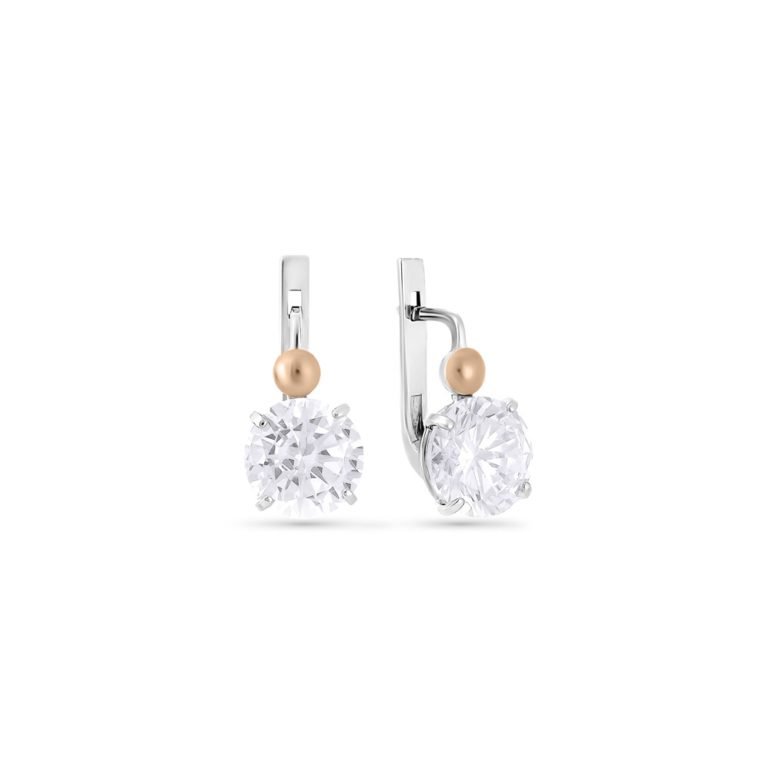 gold plated sterling silver earrings with cubic zirconia