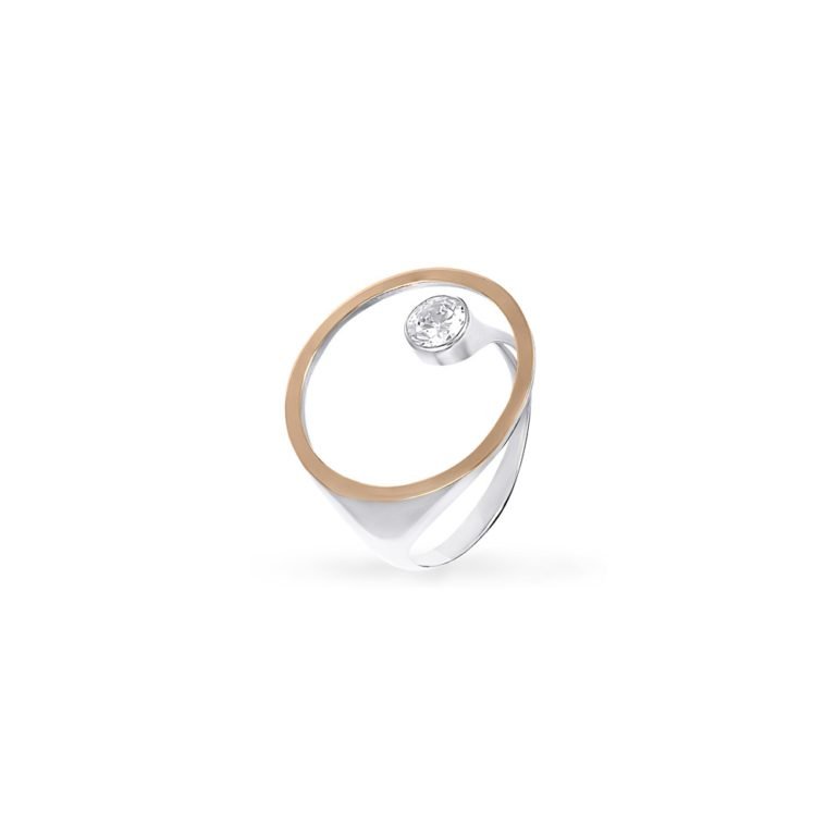 gold plated sterling silver ring with cubic zirconia