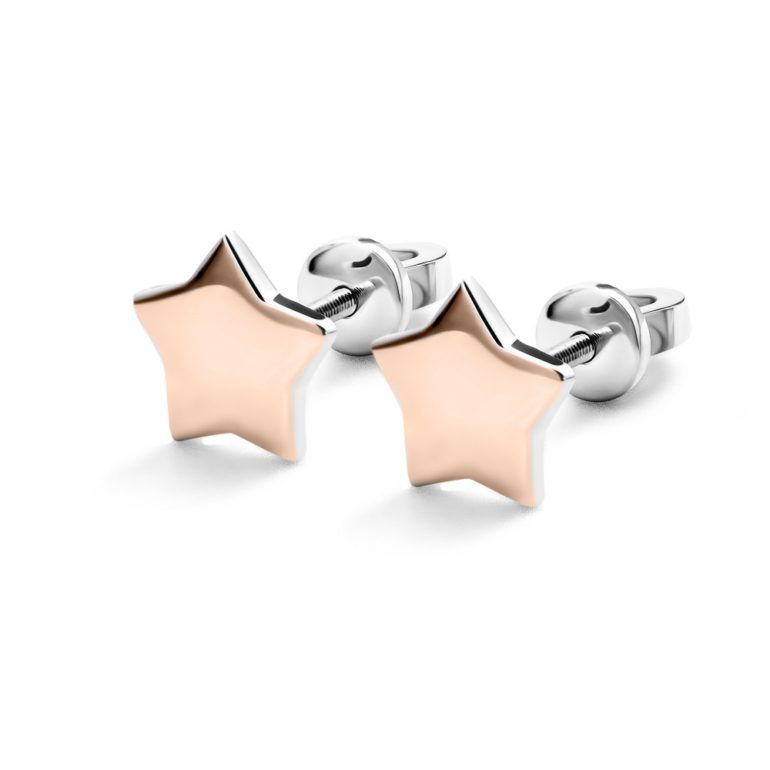 gold plates sterling silver star earrings