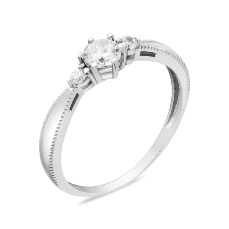 Elegantiškas sidabrinis žiedas su cirkoniu