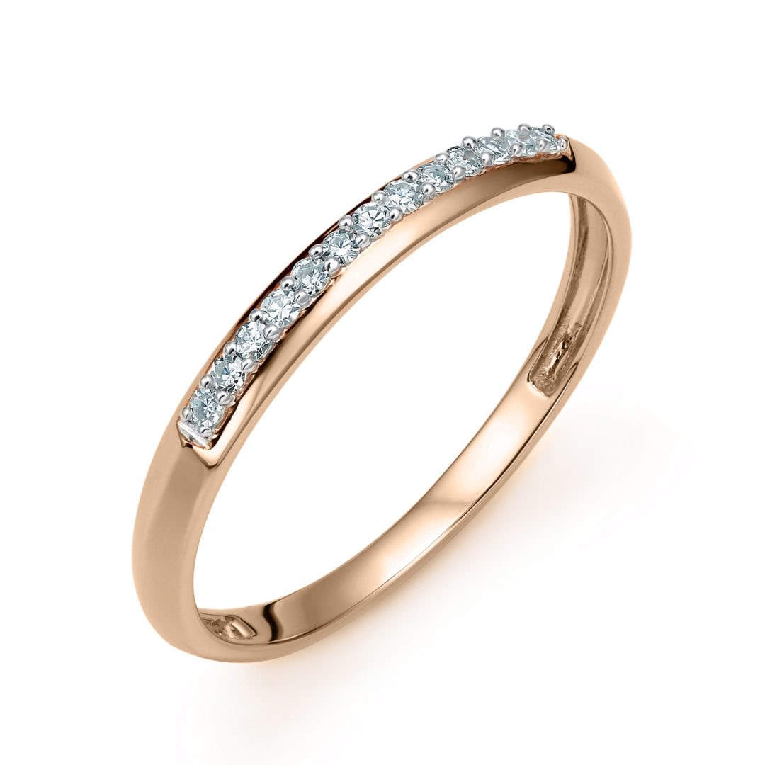 14ct rose gold ring with diamonds