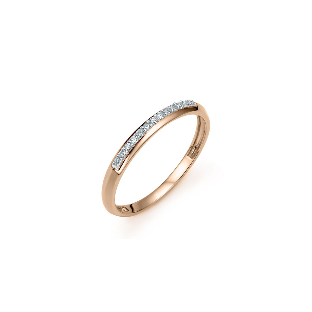 14ct rose gold ring with diamonds