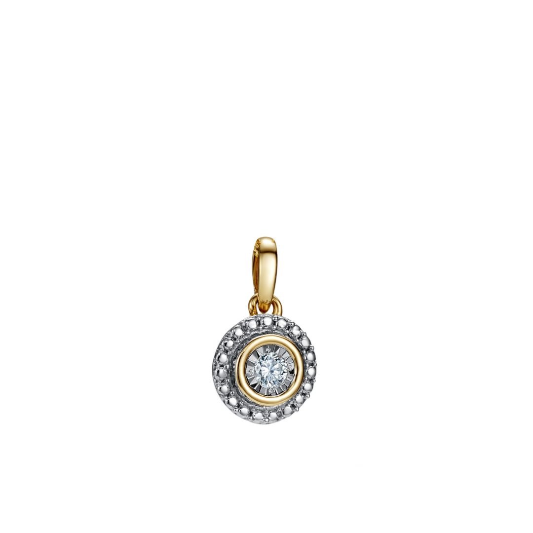 yellow gold pendant with diamonds
