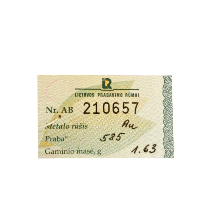 Balto Aukso Žiedas Su Safyrais Ir Deimantais