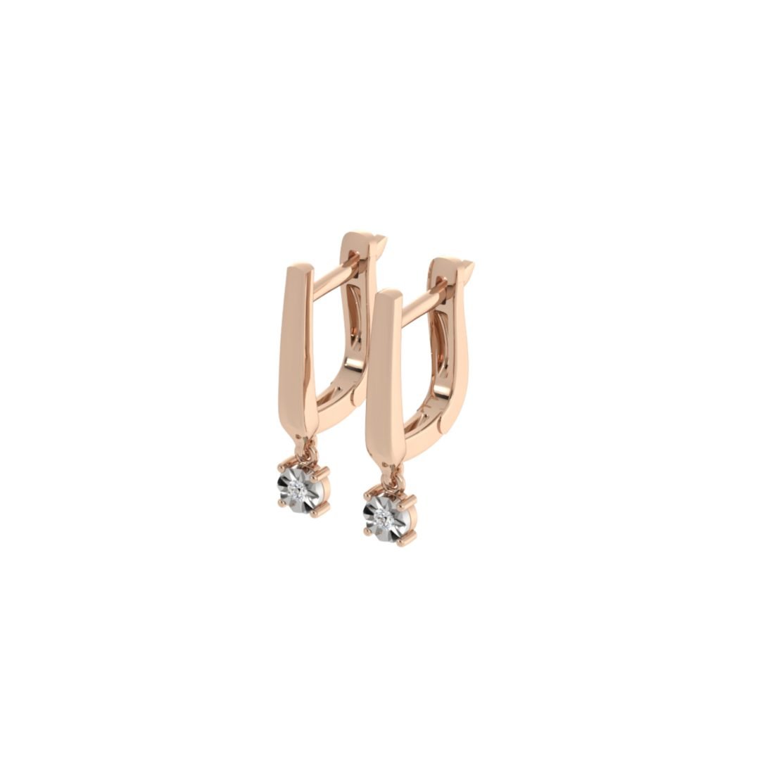 rose gold earrings with diamonds