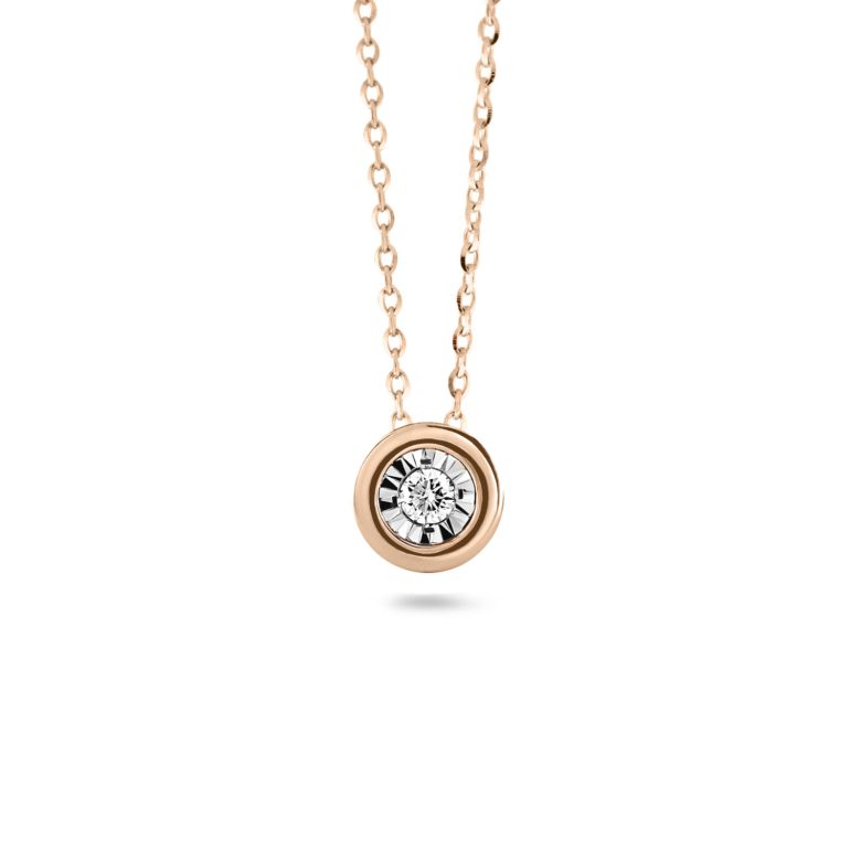 rose gold necklace with diamond
