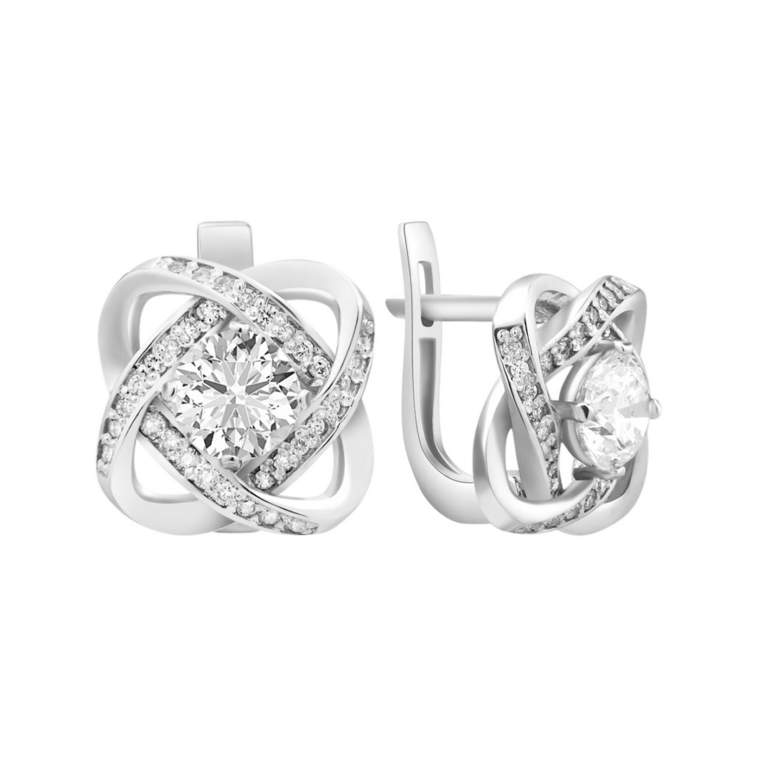 Sterling silver earrings with cubic zirconia